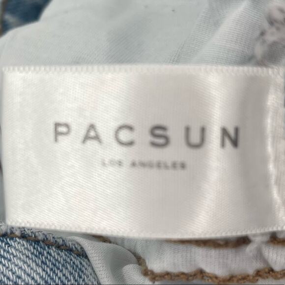 PACSUN Straight Leg Y2K Light Wash High Waisted Boho Relaxed Mom Jeans Size 27 - Picture 7 of 10